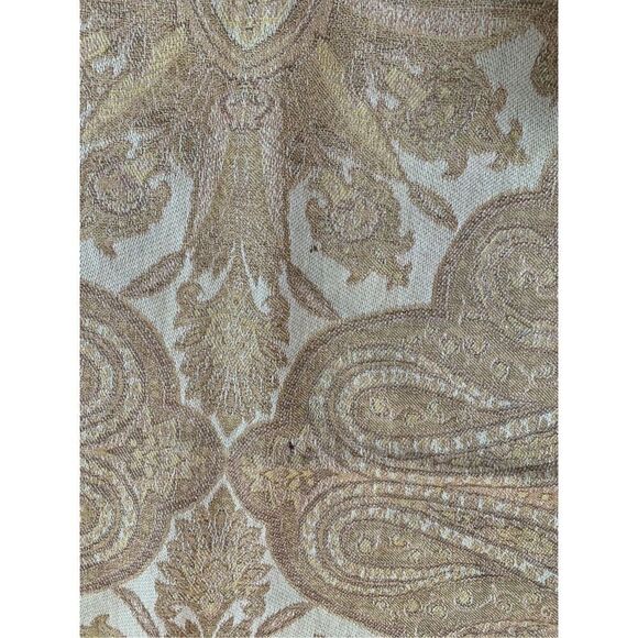 Christian Dior Square Wool Stole Tassel Scarf Tan and Pink - Picture 8 of 9